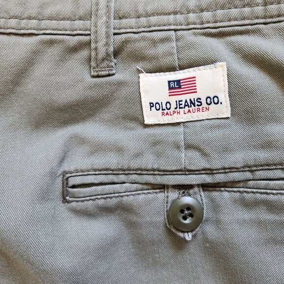 Vintage Polo Jeans Co Ralph Lauren Cargo Pants Mens 40X28 Gray Utility Y2K - Picture 5 of 6